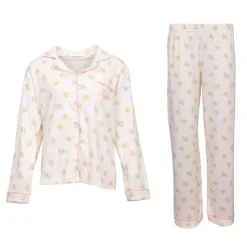 LULU CASTAGNETTE Pyjama fleuri poche brodée Femme JAUNE Discount