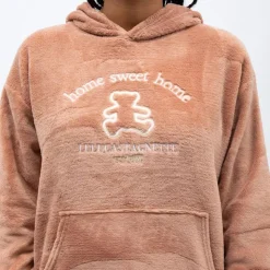 LULU CASTAGNETTE Pyjama polaire à capuche avec broderie Femme MARRON CLAIR Best