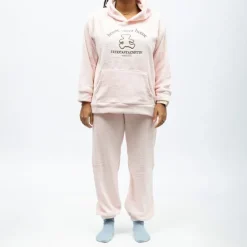 LULU CASTAGNETTE Pyjama polaire à capuche avec broderie Femme ROSE CLAIR Sale