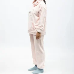 LULU CASTAGNETTE Pyjama polaire à capuche avec broderie Femme ROSE CLAIR Sale