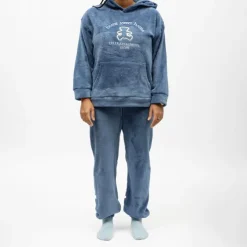 LULU CASTAGNETTE Pyjama polaire à capuche avec broderie Femme BLEU