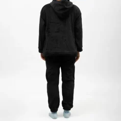 LULU CASTAGNETTE Pyjama polaire à capuche avec broderie Femme NOIR Discount