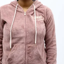 LULU CASTAGNETTE Pyjama polaire à capuche zippé Femme ROSE Best