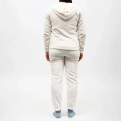 LULU CASTAGNETTE Pyjama polaire à capuche zippé Femme BLANC ECRU