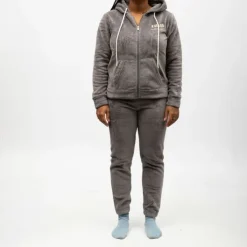 LULU CASTAGNETTE Pyjama polaire à capuche zippé Femme GRIS New