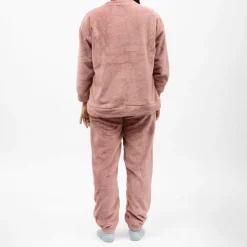 LULU CASTAGNETTE Pyjama polaire doux col rond pantalon regular Femme ROSE Clearance