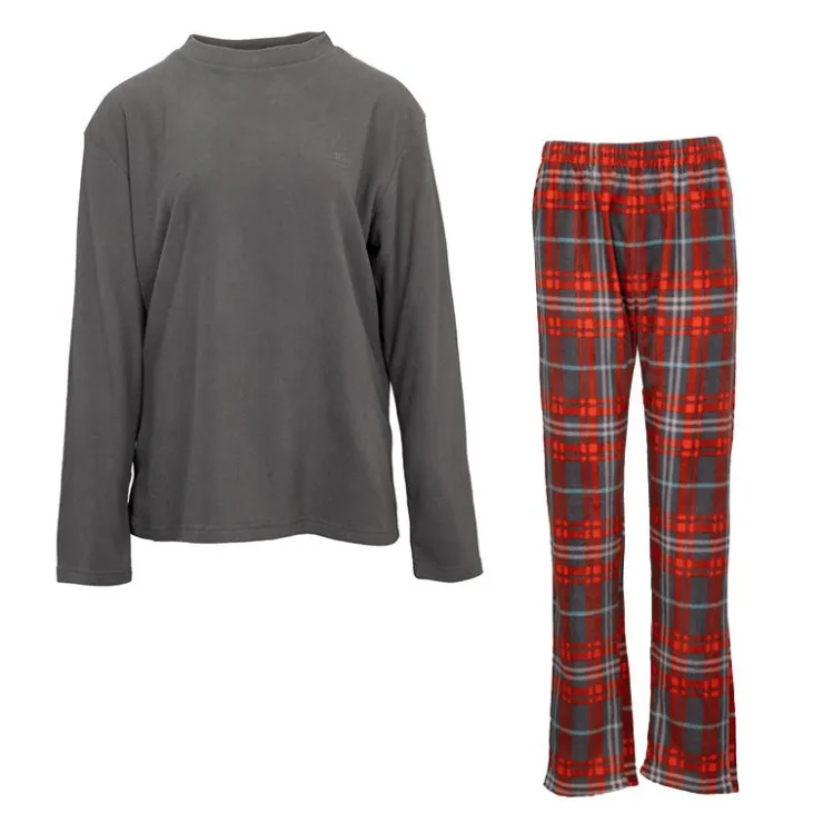 TORRENTE Pyjama polaire motif tartan Femme GRIS Sale