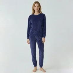 BILL TORNADE Pyjama velours logo 27163 Femme VIOLET Outlet