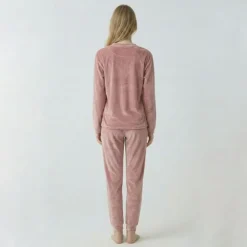 BILL TORNADE Pyjama velours logo 27163 Femme ROSE Discount