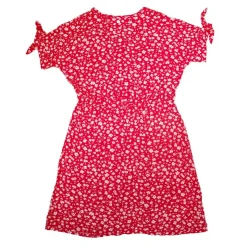 DEELUXE 74 Robe à boutons fleurie Fille Enfant ROUGE