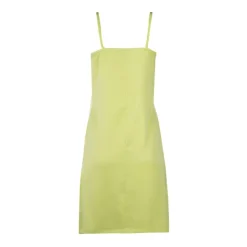 ADIDAS Robe à bretelles verte bandes latérales Femme JAUNE Hot