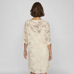 VILA Robe à dentelles Lorna manches 3/4 birch Femme BEIGE Online