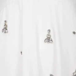 HOLLY AND JOEY Robe aji coton dos nu à strass bijoux Femme BLANC Clearance