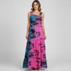 HOLLY AND JOEY Robe ana à bretelles imprimé tropical Femme ROSE Hot