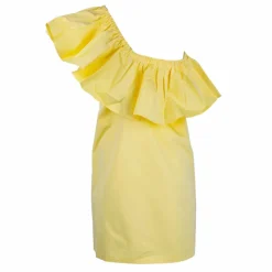 TOMMY HILFIGER Robe asymétrique courte de cocktail avec grand volant Femme JAUNE Online