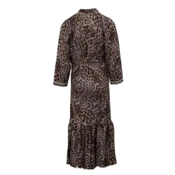 HOLLY AND JOEY Robe boutons bijoux imprimé léopard Viva Femme MARRON Outlet