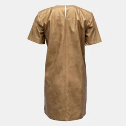 PLEASE Robe cammello doré manches courtes Femme MARRON CLAIR