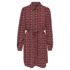 ONLY Robe chemise ceinturée imprimée fantaisie Femme BORDEAUX Discount