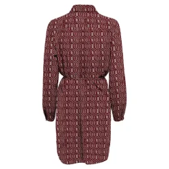 ONLY Robe chemise ceinturée imprimée fantaisie Femme BORDEAUX Discount