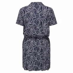 ONLY CARMAKOMA Robe chemise manches courtes cordon boutons Femme BLEU FONCE New