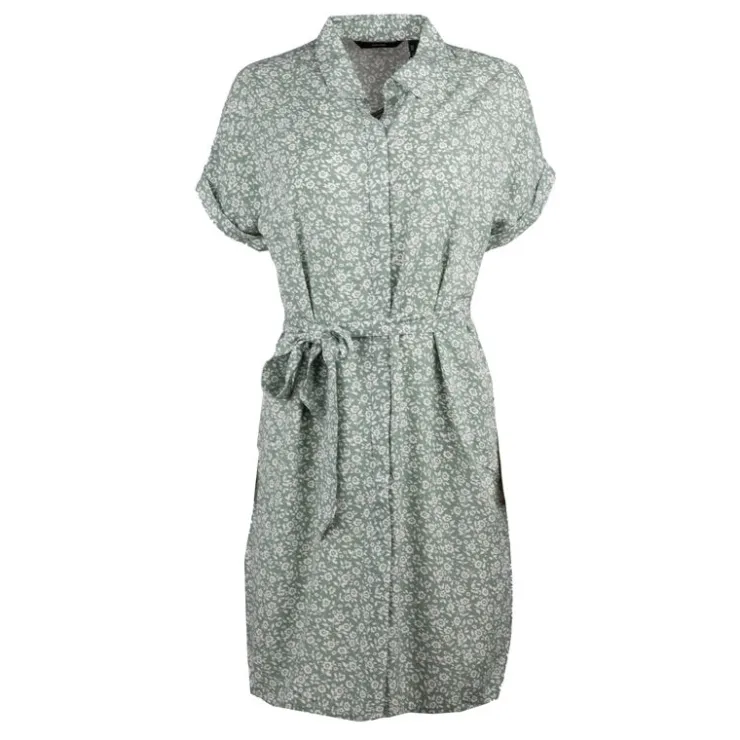 VERO MODA Robe chemise verte ceinturée à petites fleurs Femme VERT CLAIR Online
