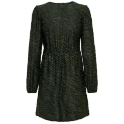 JDY Robe col cache coeur zebré Femme KAKI Sale