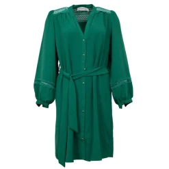 LA PETITE ETOILE Robe col V Rea manches longues Femme VERT Sale
