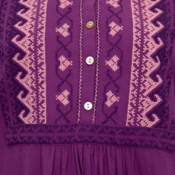 ANTIK BATIK Robe coton purple lima avec broderie Femme VIOLET Discount