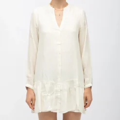 LA PETITE ETOILE Robe courte à rayures roselia col V Femme BLANC ECRU Clearance