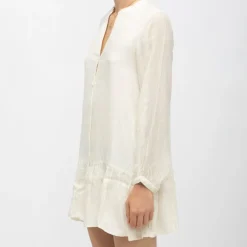 LA PETITE ETOILE Robe courte à rayures roselia col V Femme BLANC ECRU Clearance