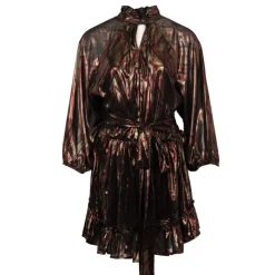 HOLLY AND JOEY Robe courte brillante madisson lurex à nouer Femme CUIVRE Hot