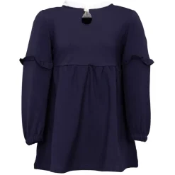 CXL BY CHRISTIAN LACROIX Robe courte col à volants manches longues fille Enfant BLEU FONCE Clearance