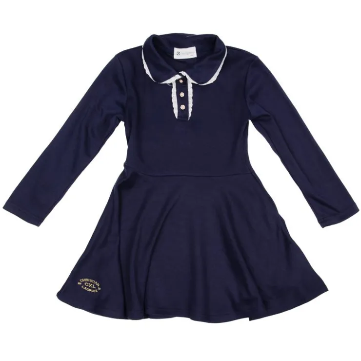 CXL BY CHRISTIAN LACROIX Robe courte col claudine manches courtes fille Enfant BLEU FONCE Clearance