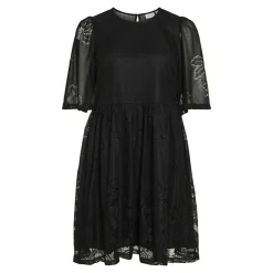 VILA Robe courte dentelle kayle manches 3/4 black Femme NOIR Best