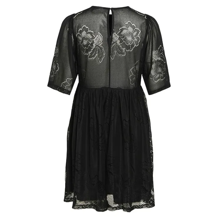 VILA Robe courte dentelle kayle manches 3/4 black Femme NOIR Best