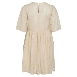 VILA Robe courte dentelle kayle manches 3/4 black Femme BEIGE Best