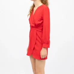 LA PETITE ETOILE Robe courte effet croisé rachel Femme ROUGE