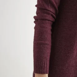 VILA Robe courte manches longues en fine maille Femme BORDEAUX Outlet