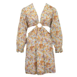 ANTIK BATIK Robe courte marty décolletée fleuri à nouer Femme BLEU Clearance