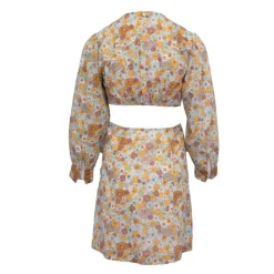 ANTIK BATIK Robe courte marty décolletée fleuri à nouer Femme BLEU Clearance