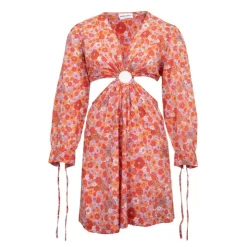 ANTIK BATIK Robe courte marty décolletée fleuri à nouer Femme ROUGE Outlet
