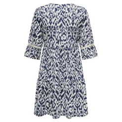 JDY Robe courte motif imprimée manches 3/4 Femme BLEU Clearance