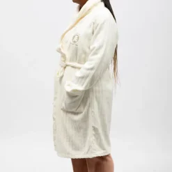 LULU CASTAGNETTE Robe de chambre douce polaire Femme BLANC ECRU