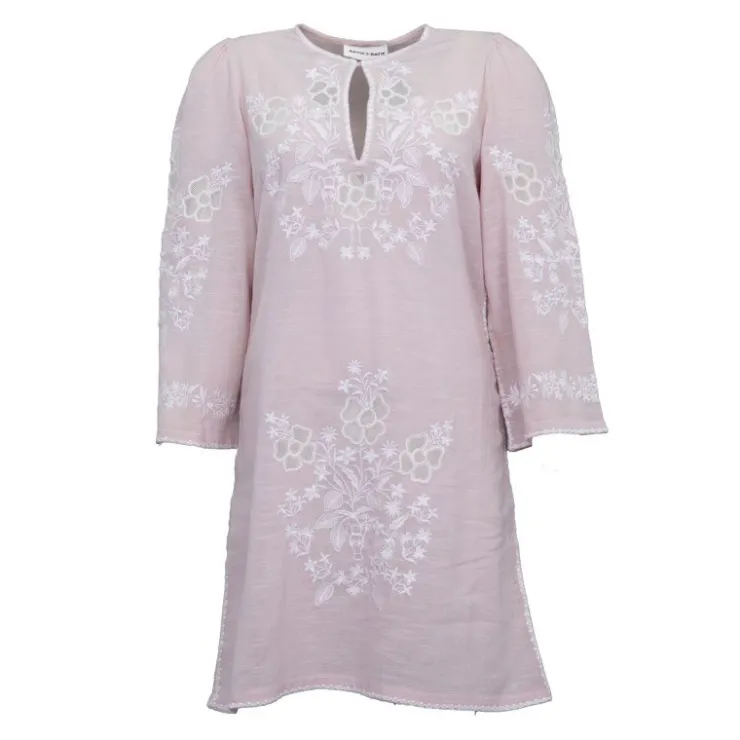 ANTIK BATIK Robe d'été courte avec broderie vana1Femme ROSE POUDRE Sale