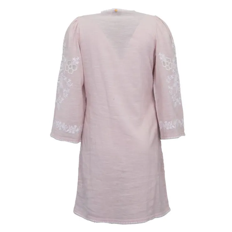ANTIK BATIK Robe d'été courte avec broderie vana1Femme ROSE POUDRE Sale