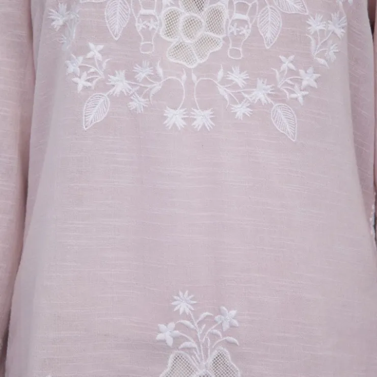 ANTIK BATIK Robe d'été courte avec broderie vana1Femme ROSE POUDRE Sale