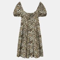 VERO MODA Robe easy joy manches bouffantes imprimé léopard Femme MARRON Online