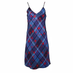 TOMMY HILFIGER Robe Gigi Hadid en soie à carreaux et étoiles rouges Femme BLEU New