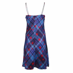 TOMMY HILFIGER Robe Gigi Hadid en soie à carreaux et étoiles rouges Femme BLEU New