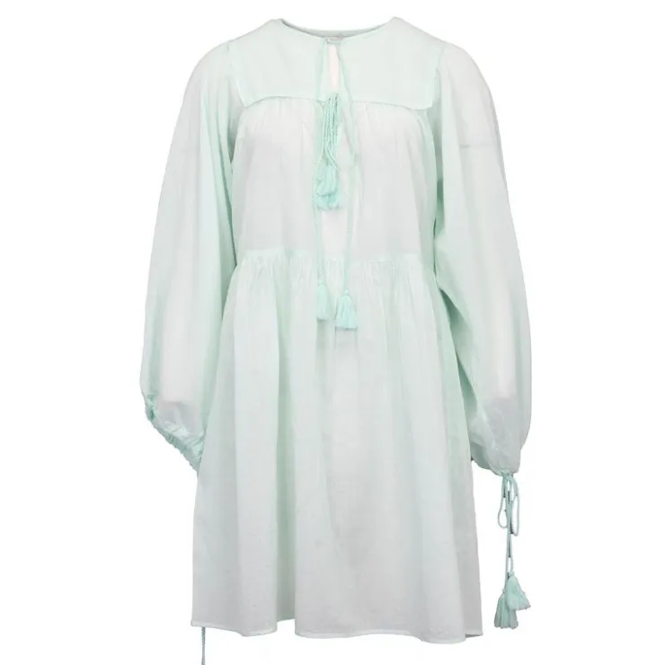 ANTIK BATIK Robe hita manches longues à nouer couleur clair Femme VERT CLAIR Hot